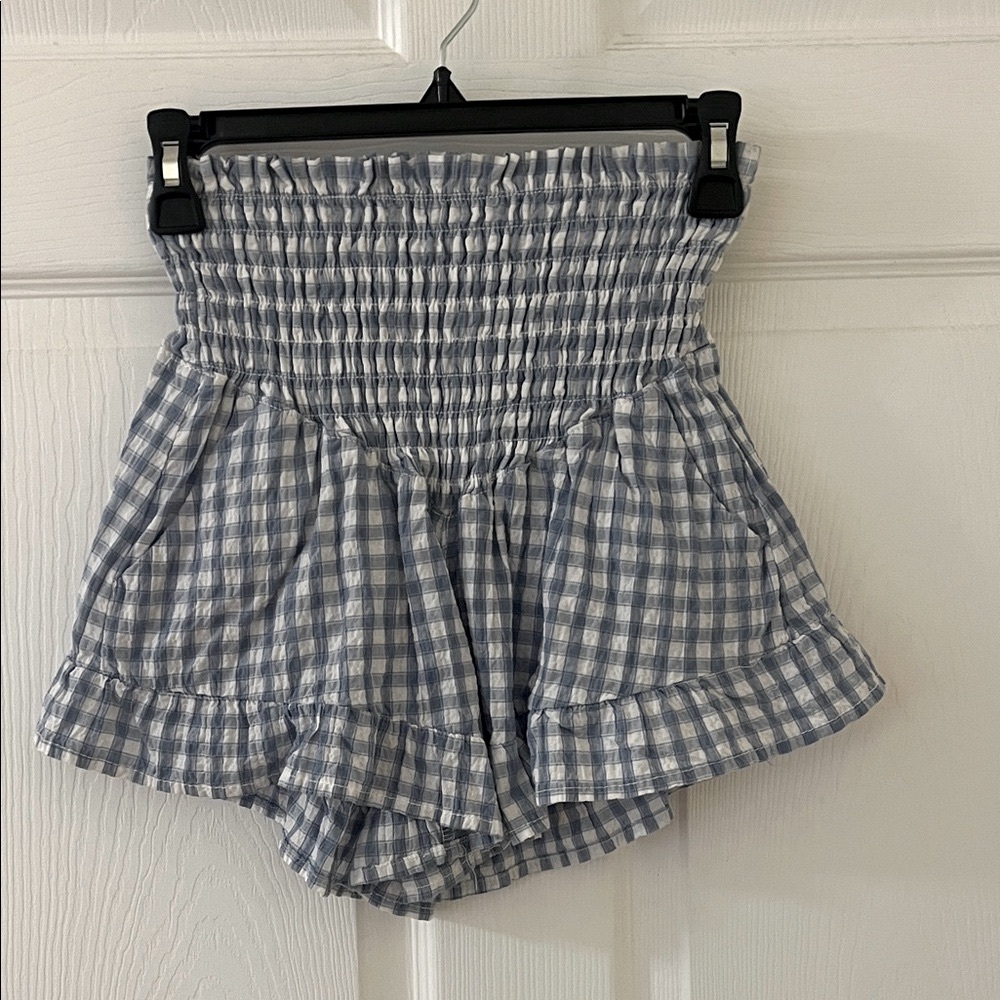 Sincerely Jules High Waist Blue Checkered Shorts